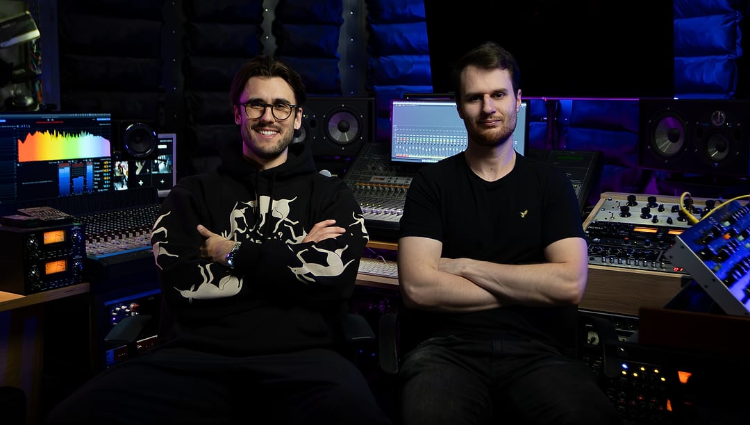 Maks Padalak (left) and Dominik Bilski (right) in the studio